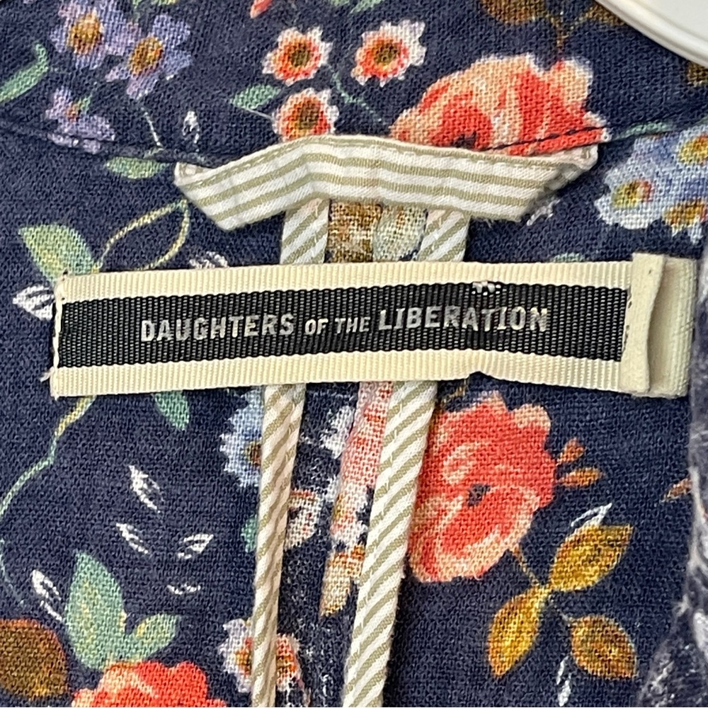 Daughters of the Liberation Anthropologie Floral Crop Linen Women's Blazer - Picture 7 of 8